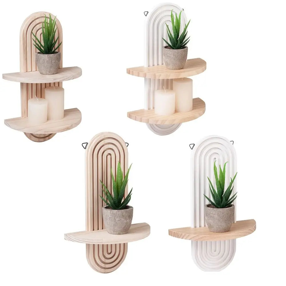 Étagère Murale Bois Arc-en-Cie Support Plante Design | Lot 2 - vue 3 | Plantovia