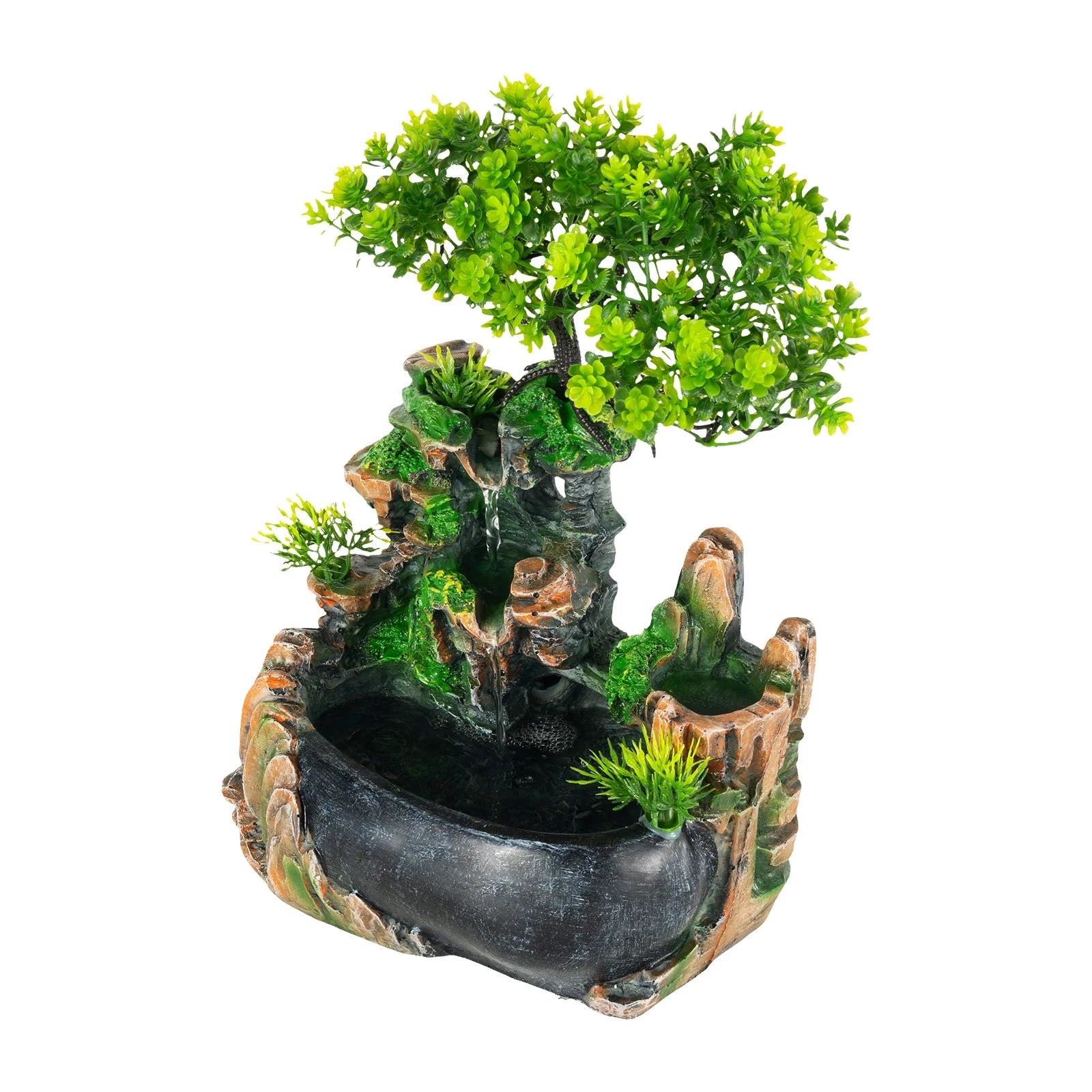 Fontaine Décorative Cascade Rochers Arbre LED - Décor Zen Relaxant | Intérieur