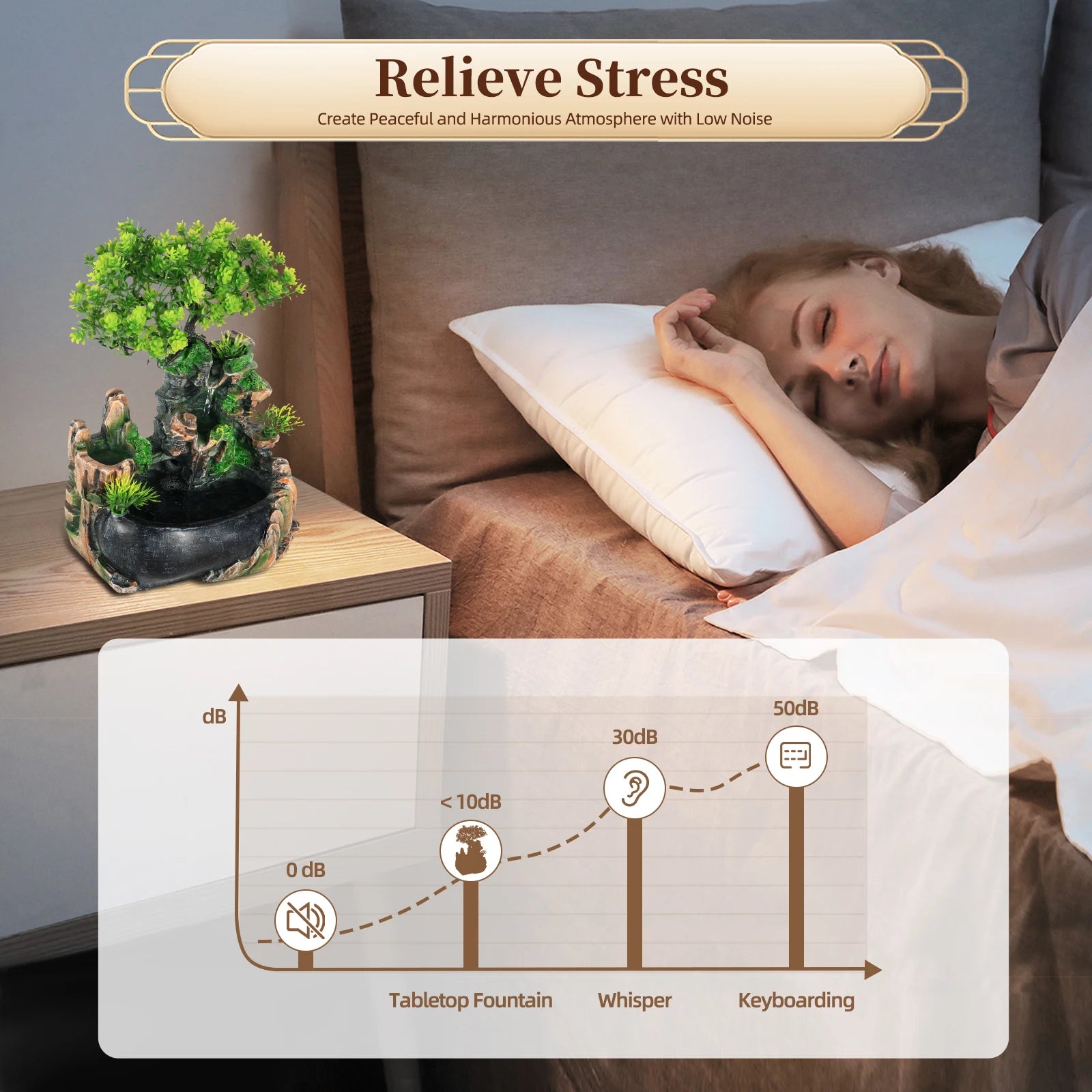 Fontaine Décorative Cascade Rochers Arbre LED - Décor Zen Relaxant | Intérieur